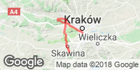 Track GPS Ze Skawiny przez Zabierzów na Błonia